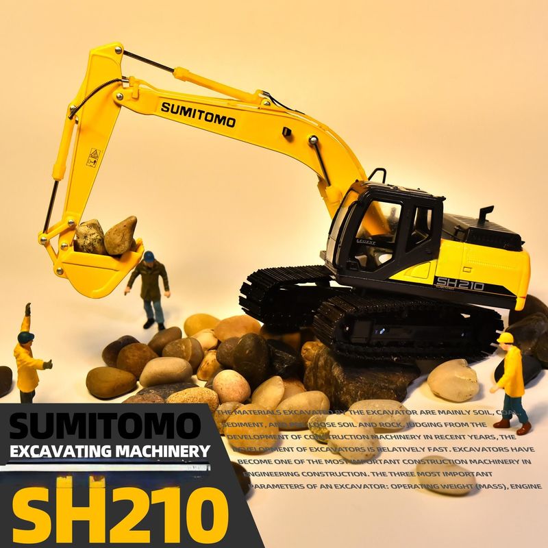 1:50 スケール合金型ダイキャストモデル SH210-6 掘削機 展示用のコレクション用のミニチュアおもちゃ