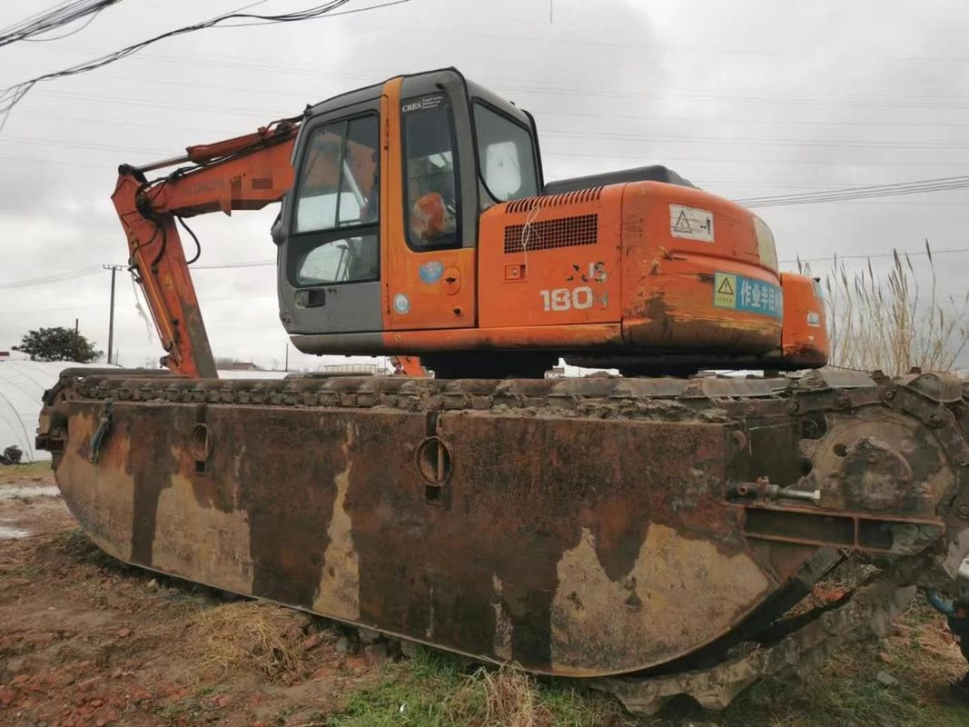中古 2014 Hitachi 120-6 両生掘削機 12トンの沼 CE ISO湿地採掘