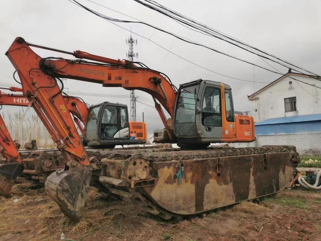 中古 2014 Hitachi 120-6 両生掘削機 12トンの沼 CE ISO湿地採掘