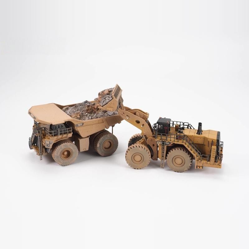ダイキャストマスターズ 1/125 スケールホイールローダー&マイニングダンプトラック 泥のシーンモデルセット 85762