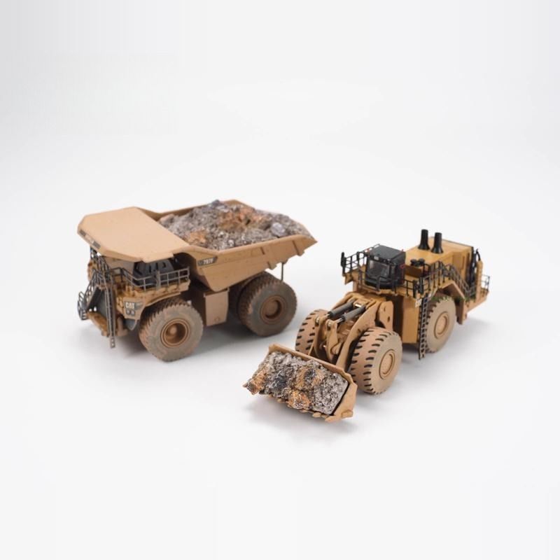ダイキャストマスターズ 1/125 スケールホイールローダー&マイニングダンプトラック 泥のシーンモデルセット 85762