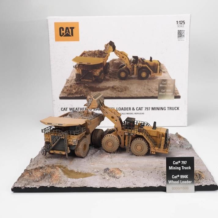ダイキャストマスターズ 1/125 スケールホイールローダー&マイニングダンプトラック 泥のシーンモデルセット 85762