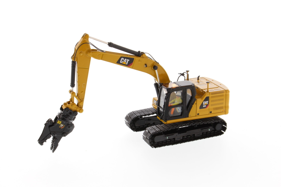 DM 1:50 CAT 323 作業工具付きダイキャスト掘削機 エンジニアリング車両モデル 85657